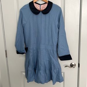 L’ecole des Femmes Wool Romper Pleat Dress